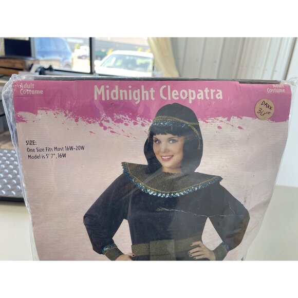 Fun World Costume Size 16W-20W Midnight Cleopatra Black Sequin Halloween NEW - Picture 4 of 7